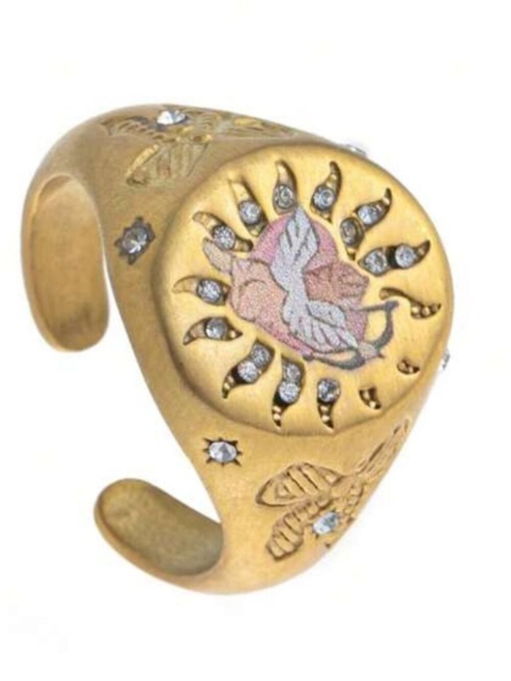 Gold Ring withPink angel picture M519